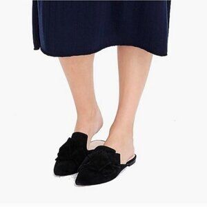 J. CREW | Marina Suede Bow Mules Size 7 Black
